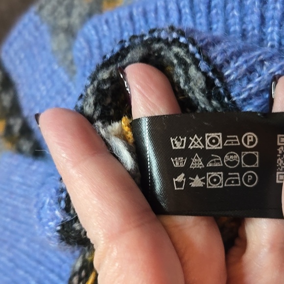 Zara Blue Fair Isle Crewneck Sweater - Picture 6 of 6